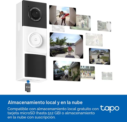 Miniatura 4 de Tapo de TP-Link - Cámara de timbre de video inteligente inalámbrica con timbre, 2K con visión nocturna a todo color y focos, sin cuota mensual