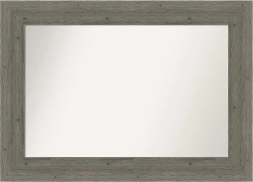 Miniatura 76 de Amanti Art Espejo de baño gris para sobre el fregadero, 27 x 27 pulgadas, espejo de tocador cuadrado gris, marco de madera rústica de campo medio