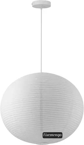 Miniatura 13 de Kit de luz colgante de papel de arroz grande, luces de linterna de papel de globo blanco de 20 pulgadas, base E26, lámpara de linterna colgante