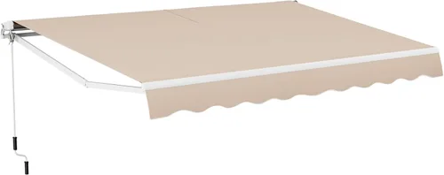 Miniatura 11 de Tangkula - Toldo retráctil de 10 pies x 8.2 pies, toldo de aluminio para patio con mango de manivela y poliéster resistente al agua, toldo retráctil