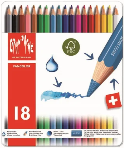 Caran d'Ache Lápices de colores Fancolor, 18 colores