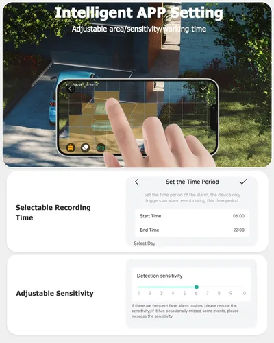 Miniatura 6 de 【2K】 Cámaras de seguridad solar para exteriores inalámbricas, paquete de 2 cámaras para exteriores inalámbricas con energía solar, cámara WiFi