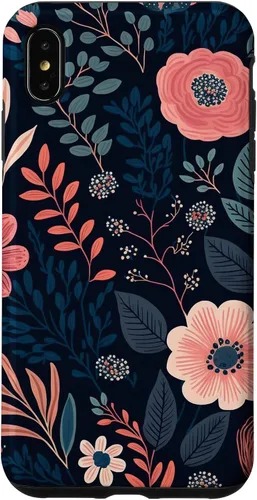 Miniatura 10 de Boho Navy Blue and Pink Floral Botanical Pattern Flower Art Case for iPhone 17
