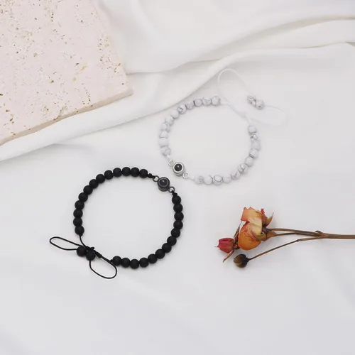 Miniatura 5 de Pulsera con texto en inglés "I Love You" para parejas, regalos para mi hombre, novio, novia, marido, esposa, mi amor, prometida, para el día de San