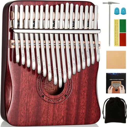 Miniatura 2 de Kalimba - Piano de pulgar de 17 teclas (rojo vino)