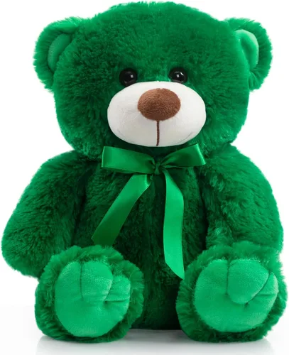 Oso de peluche súper color, juguete de peluche para niños, novia, familia, felicitaciones, baby shower, cumpleaños, verde, 14 pulgadas