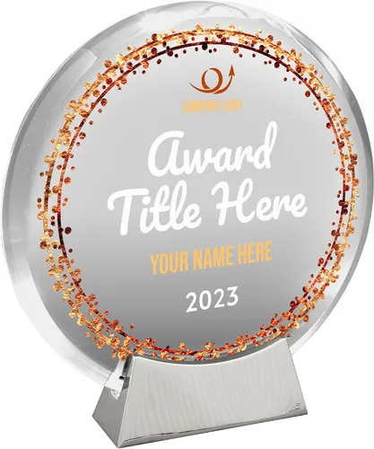 Miniatura 10 de Basic Fundamentals Placa redonda de cristal de platino personalizada, placa como premios y trofeos, placas para empleados de jubilación del mes