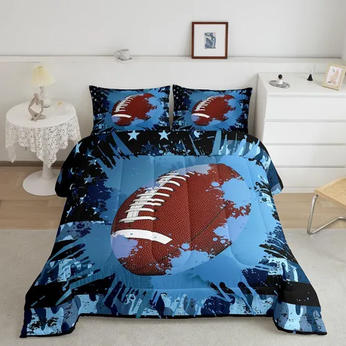 Miniatura 20 de Erosebridal Juego de edredón de bandera estadounidense tamaño individual para niños y adolescentes, juego de ropa de cama de camuflaje, edredón