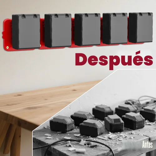 Miniatura 3 de Soporte de batería compatible con batería Milwaukee de 18 V, almacenamiento de baterías de montaje en pared para furgoneta de trabajo, estante, caja