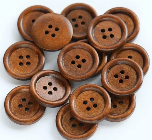 Miniatura 7 de 200 botones de madera de color marrón de 1/2 pulgada (0.492 in) para manualidades, proyecto de costura de botón de madera