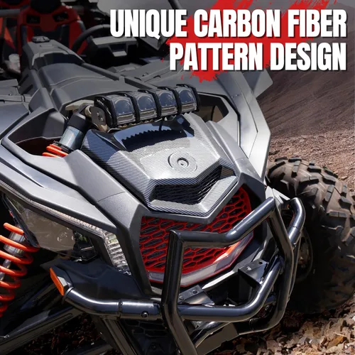 Miniatura 3 de A & UTV PRO Cuchara de capó Turbo con patrón de fibra de carbono para Can-Am Maverick X3 XDS XRS MAX Turbo R 2017-2024 2025, accesorios de kit