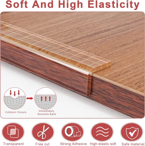 Miniatura 4 de Protectores de esquina a prueba de bebés, protector de esquina transparente, protector de borde suave de 6.6 pies (6.6 ft), protectores de esquina