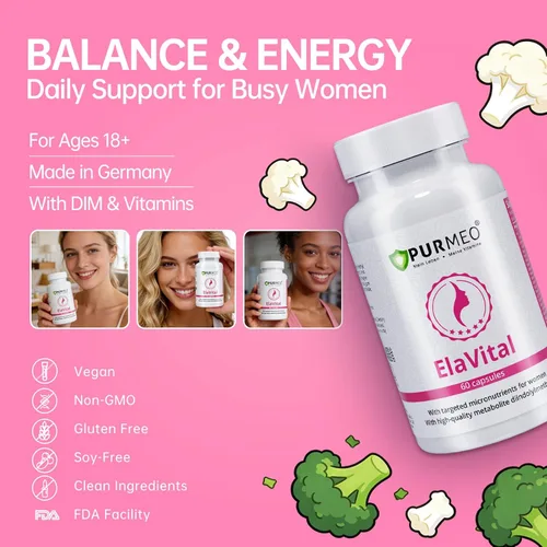 Miniatura 8 de purmeo Suplemento DIM para mujeres, apoyo del equilibrio hormonal para el síndrome premenstrual, el estado de ánimo, la hinchazón y el alivio