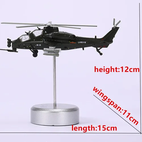 Miniatura 8 de 1:100 Aleación China Armado WZ-10 Helicópteros Modelo de Aeronave Militar Modelo de Aeronave Simulación Aviación Ciencia Exposición