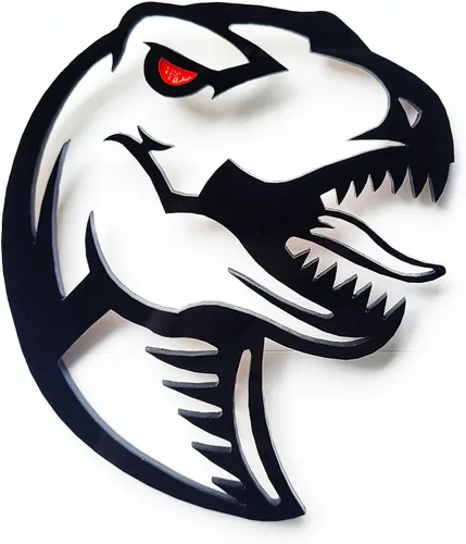 2 insignias de logotipo de dinosaurio Raptor Redeye compatibles con Ford F150 Raptor Dodge TRX RAM (2.6" x 3", color de ojos azul)
