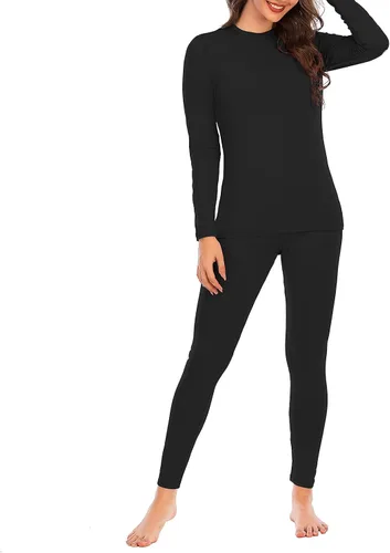 Miniatura 4 de American Trends Conjunto de ropa interior térmica para mujer, ropa interior larga con forro polar, parte superior e inferior, conjuntos térmicos