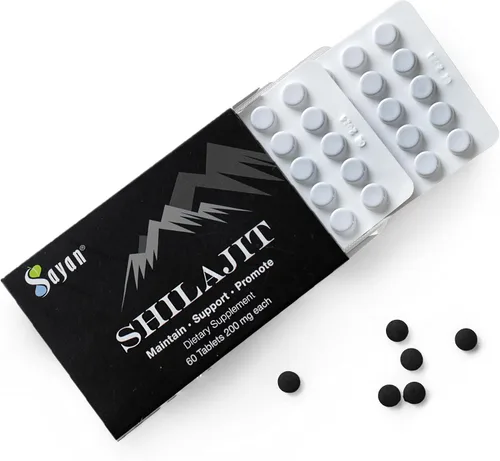 Sayan Tabletas de Shilajit 100% puras, suplemento de alta potencia, más eficaz que la resina y las cápsulas, más de 85 minerales traza procedentes