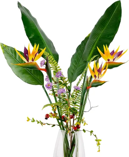 Miniatura 2 de Strelitzia - Flores artificiales de ave del paraíso de 32 pulgadas de tallo largo, 3 unidades, adecuadas para decoración del hogar y exhibición