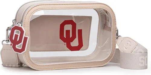 Miniatura 16 de Montana West NCAA Bolsa transparente para eventos de estadio, bolsos para fanáticos de los deportes con correa de nailon ajustable, bolsillo