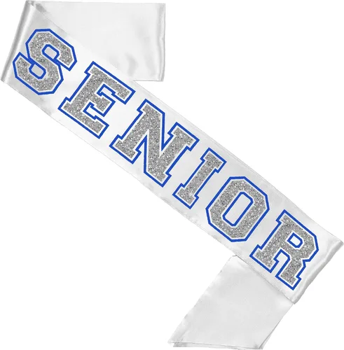 Miniatura 5 de RhinestoneSash Senior 2025 - Fajas de graduación de satén de grado premium azul real - Suministros para fiestas de secundaria