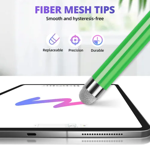 Miniatura 3 de Lápiz capacitivo extralargo para pantallas táctiles [5 puntas de malla de fibra] compatibles con iPad, iPhone, Android, tablet, laptop, Chromebook
