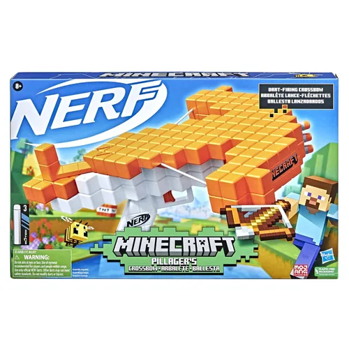 Miniatura 2 de Ballesta de dardos Nerf Minecraft Pillager, incluye 3 dardos Elite, acción real de ballesta, juguetes para niños y niñas de 8 años en adelante