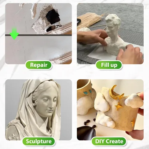 Miniatura 5 de Arcilla de epoxi para esculpir 2 libras, masilla epoxi blanca de 2 piezas, adhesivo fuerte y compuesto de modelado autoendurecible para esculpir