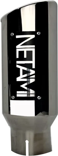 Miniatura 4 de NETAMI Punta de escape diésel de 4" a 5" de salida de acero inoxidable con borde enrollado cromado pulido