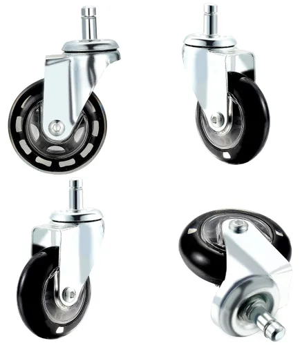 PERFEHAIR Juego de 4 ruedas para silla de carrito, ruedas giratorias sin pelo para silla de taburete, bandeja de mesa de color para estilista,