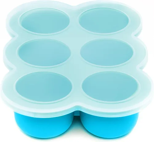 Miniatura 10 de WeeSprout - Bandeja de silicona para congelar alimentos para bebés con tapa de clip, recipiente de almacenamiento perfecto para alimentos caseros