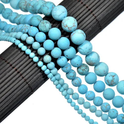 Miniatura 36 de AD Beads Hermosas cuentas sueltas redondas de piedras preciosas mate naturales de 0.157-0.472 in (0.315 in, 33 amazonita mate)