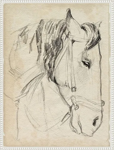 Miniatura 12 de Amanti Art Lienzo enmarcado para pared, diseño de caballo en brida, 24 x 18 pulgadas, boceto I de Jennifer Paxton Parker, lienzo enmarcado
