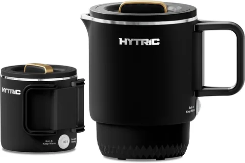 HYTRIC Hervidor Eléctrico de Viaje, Hervidor Pequeño Plegable de 650ML, Hervidor de Agua Portátil con Control de Energía Dual, Hervidor de Acero