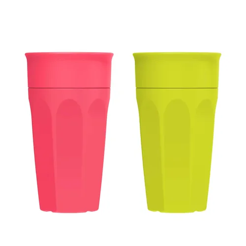 Miniatura 12 de Dr. Brown's Milestones Cheers 360 Taza de transición sin boquilla, apta para viajes y sin fugas para bebés y niños pequeños, verde y rosa, libre