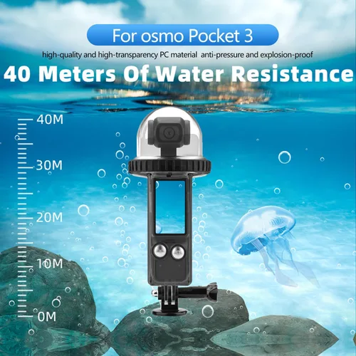 Miniatura 2 de 40M (131ft) Osmo Pocket 3 carcasa de buceo subacuático Carcasa protectora para DJI Osmo Pocket 3 Accesorios impermeables-Negro
