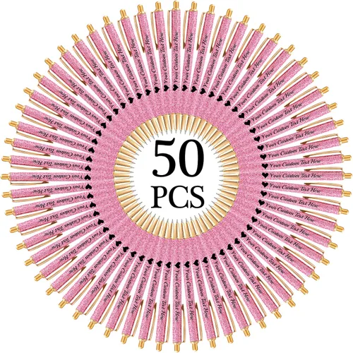 Miniatura 50 de Bolígrafos personalizados con purpurina con nombre a granel, 10 unidades, bolígrafos personalizados con punta de lápiz digital para mujeres y niñas
