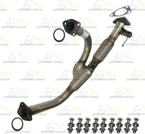 Miniatura 3 de Tubo flexible delantero de escape compatible con Honda Odyssey 1999-2004 3.5L Acero inoxidable Northeastern Exhaust Kit de juntas y pernos