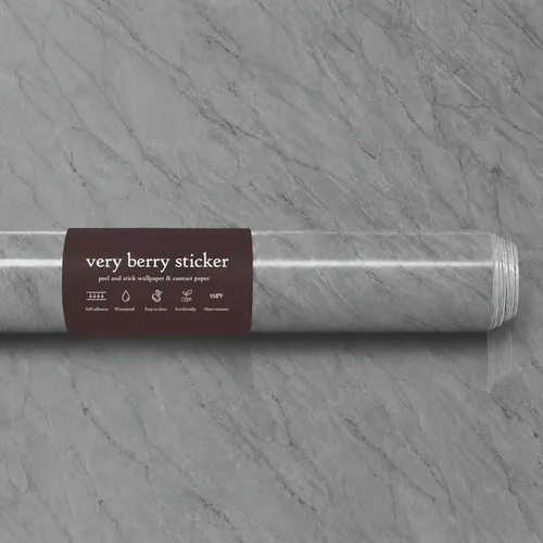 Miniatura 13 de Papel de contacto de mármol Very Berry Sticker (Blanco, 15.7" x 78", 1 paquete) Envoltura de encimera despegar y pegar, vinilo impermeable, amigable