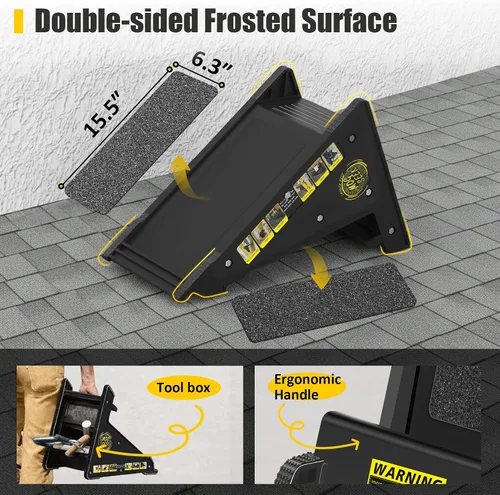 Miniatura 9 de Nivelador de escalera de plataforma estable, niveladores de escalera para escaleras de extensión con almacenamiento para superficies irregulares