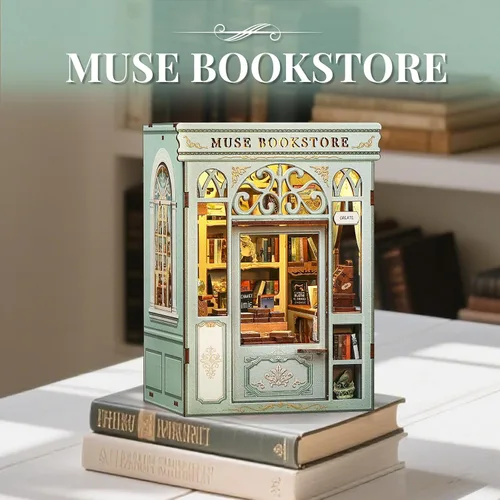 Miniatura 4 de Cutefun Kit de Rincón de Lectura - Kit de Casa de Muñecas en Miniatura DIY 3D, Rompecabezas de Madera Decorativo Creativo para Adultos, Sujetalibros