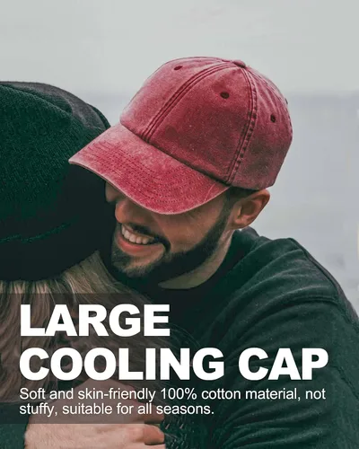 Miniatura 6 de Gorra de béisbol de mezclilla lavada de gran tamaño XXL, gorra deportiva de perfil bajo para cabezas grandes de 23.5 a 25.5 pulgadas, sombrero