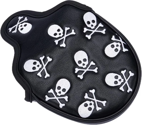 Miniatura 7 de Golf Club Skull Skeleton Mallet Putter Cover Magnetic Closure PU Leather Headcover