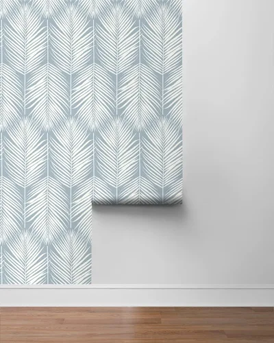 Miniatura 5 de Palm Silhouette Coastal Papel pintado prepegado (azul claro)