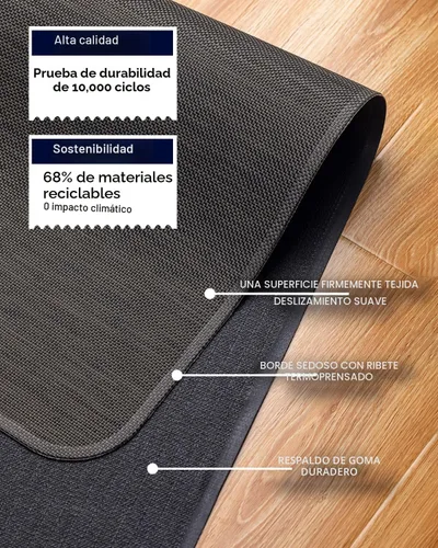 Miniatura 4 de Tapete para silla de oficina para suelo de madera dura debajo del escritorio, tapete para silla rodante de computadora para suelo de Espresso