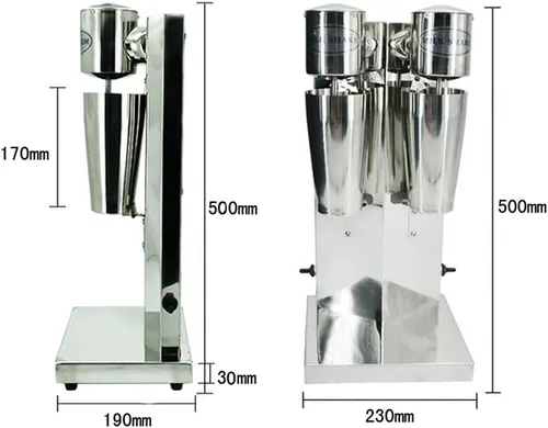 Miniatura 3 de Máquina comercial de batido de leche de acero inoxidable, máquina de sacudida de leche de acero inoxidable, mezclador de bebida de doble cabezal