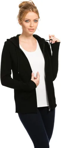 Miniatura 4 de Citizen Cashmere Women's Wool Zip Hoodie 100% Tibetan Yak Wool Long Sleeve Front Pockets Drawstring Womens Light Brown