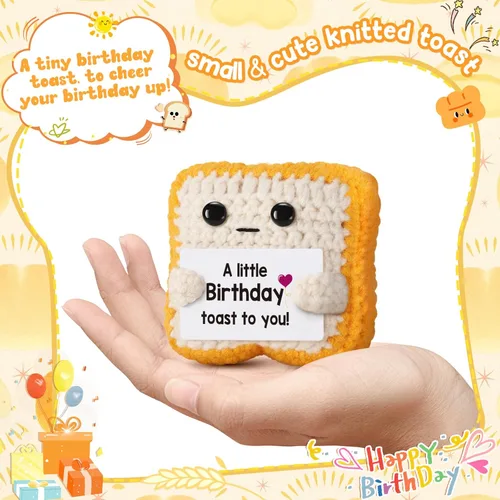 Miniatura 2 de Divertida tostada de croché para cumpleaños, regalo para mujeres, hombres, mamá, papá, niñas o niños; tostada de croché única como alternativa a