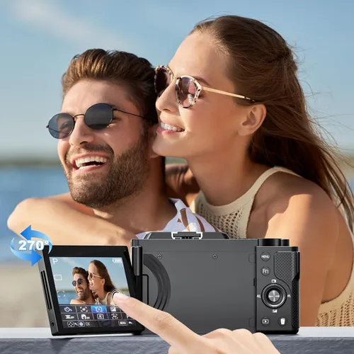 Miniatura 5 de G-Anica Cámara digital, cámaras ópticas 5K y 12X para fotografía, cámara de vlogging de 48MP para YouTube, cámara de video, salida WiFi y HDMI