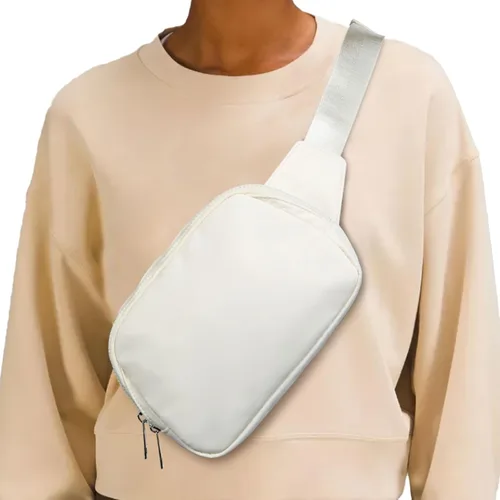 Miniatura 8 de Everywhere - Riñonera grande de 2 litros, impermeable para todas partes, para mujeres y hombres con correa ajustable, Blanco, Moda