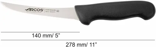 Miniatura 3 de Arcos Cuchillo deshuesador de acero inoxidable nitrum de 5 pulgadas y hoja de 5.512 in. Cuchillo de carnicero profesional para cortar huesos de Negro